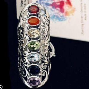 Womens NWT STERLING AND GEMSTONE RING SIZE 8